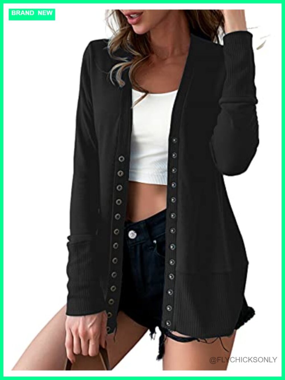 Lightweight Knit Cardigan with Easy Snap Front, Dressy Casual